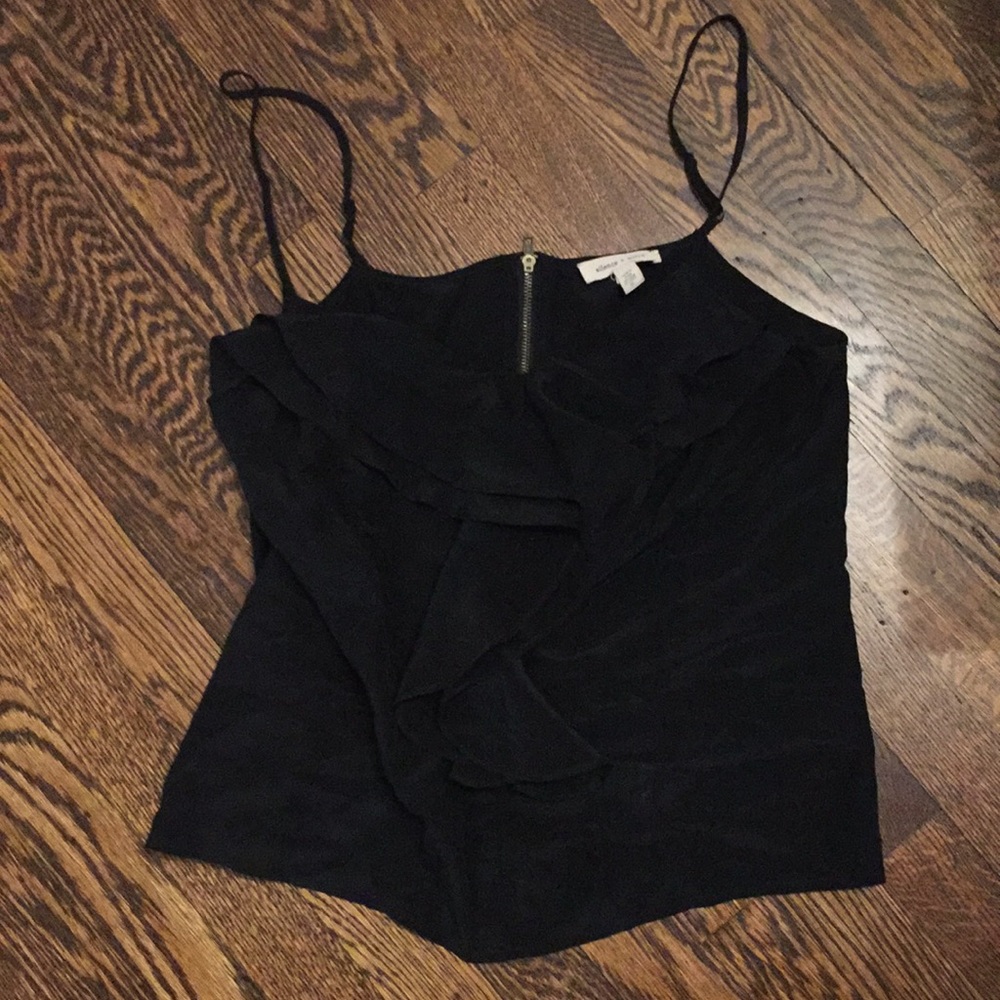 Silence and noise ruffle tank